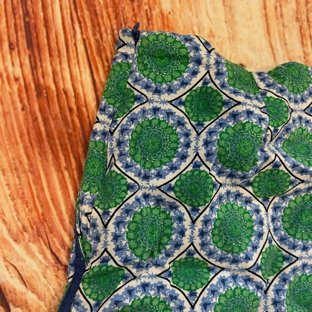 Golftini‎ Green Blue Geometric Medallion Golf Skort Womens Size 10L Zip Side